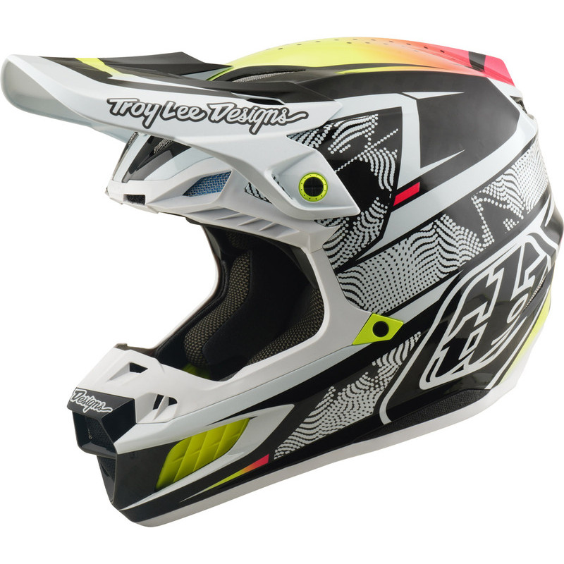 TROY LEE DESIGNS SE5 Carbon Mips Helmet - Lined Up White TROY LEE DESIGNS SE5 Carbon Mips Helmet - Lined Up White