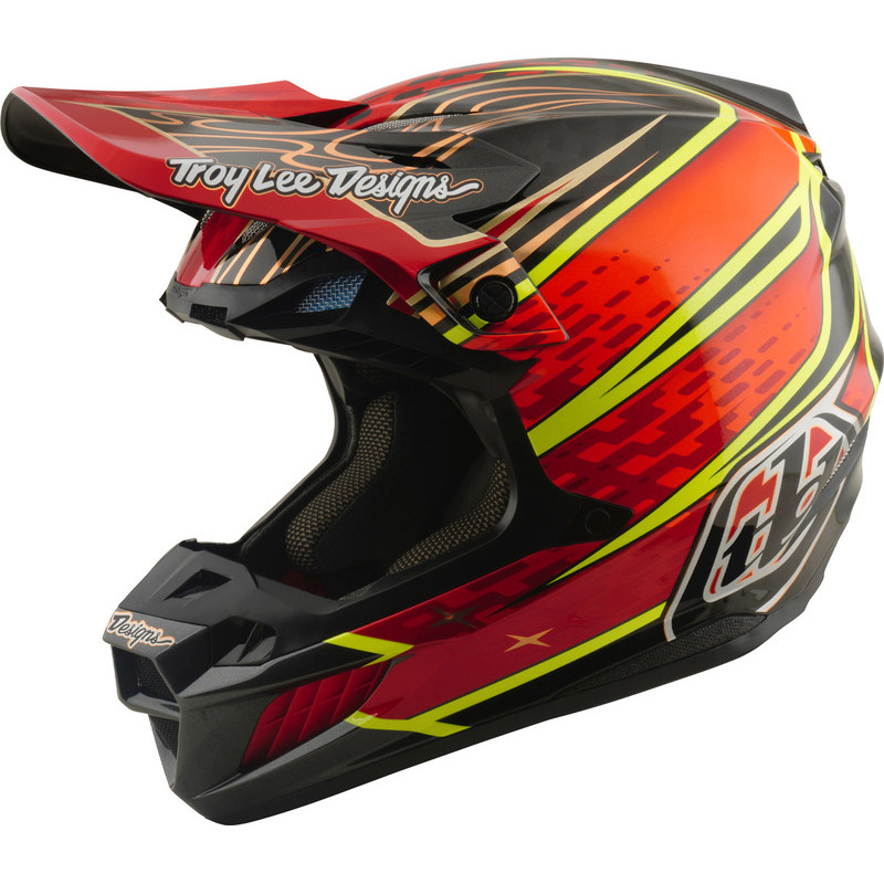Casque TROY LEE DESIGNS SE5 Carbon Mips - Wings rouge