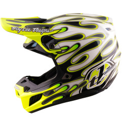 Casque TROY LEE DESIGNS SE5 Composite Mips Overspray - Charcoal/jaune fluo