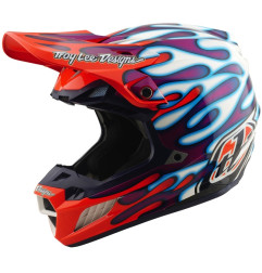 Casque TROY LEE DESIGNS SE5 Composite Mips - Overspray violet/blanc