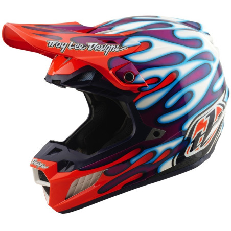 Casco TROY LEE DESIGNS SE5 Composite Mips - Overspray violeta/blanco
