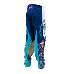 FLY RACING Kinetic Mesh Mutant Youth Pants - White / Blue / Multi