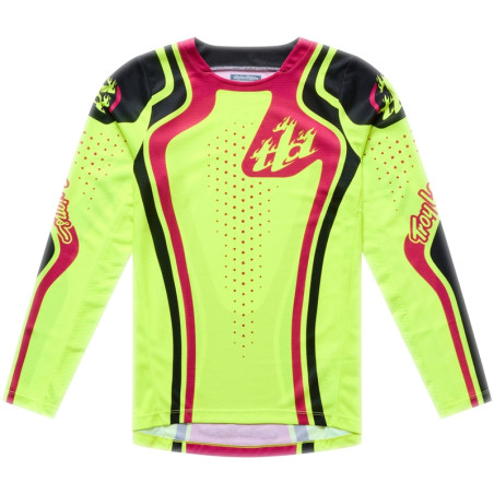Camiseta infantil TROY LEE DESIGNS GP Pro - Roller Flo Yellow/Fuschia