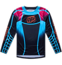 Camiseta infantil TROY LEE DESIGNS GP Pro - Framework Negro/Cyan
