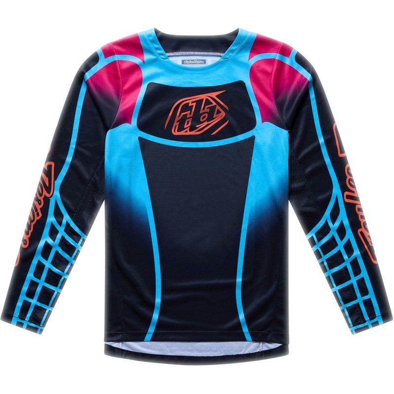 Camiseta infantil TROY LEE DESIGNS GP Pro - Framework Negro/Cyan