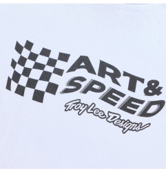 T-Shirt TROY LEE DESIGNS Finish Line - blanc