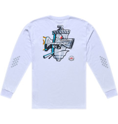 T-Shirt TROY LEE DESIGNS Long Sleeve Carb Club - blanc