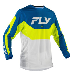 Maillot FLY RACING Kinetic Mesh - bleu/blanc/jaune fluo