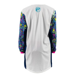 FLY RACING Kinetic Mesh Mutant Youth Jersey - White / Blue / Multi