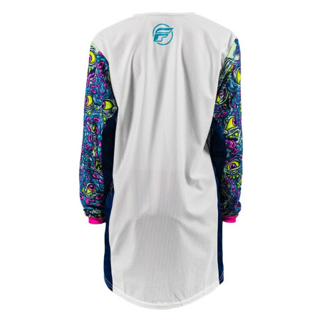 FLY RACING Kinetic Mesh Mutant Jugendjersey - Weiß/Blau/Multi