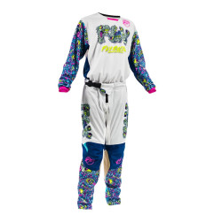 Camiseta infantil FLY RACING Kinetic Mesh Mutant - Blanco / Azul / Multi