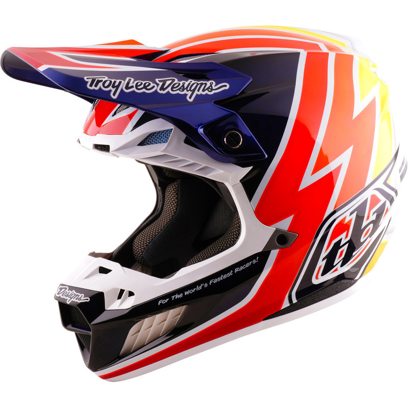 TROY LEE DESIGNS SE5 Carbon Mips Helm Boltz - Navy/Weiß TROY LEE DESIGNS SE5 Carbon Mips Helm Boltz - Navy/Weiß