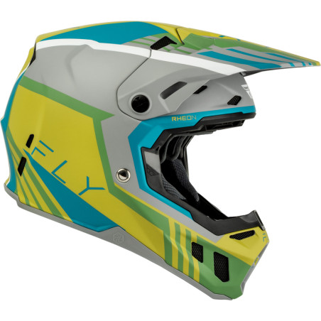 Casco FLY RACING Formula CC Strike - gris mat/Green/Teal