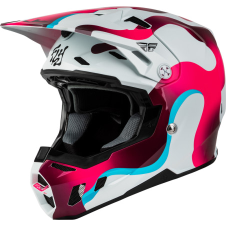 FLY RACING Formula CC Vibe Helm - Weiß/Rosa/Blau