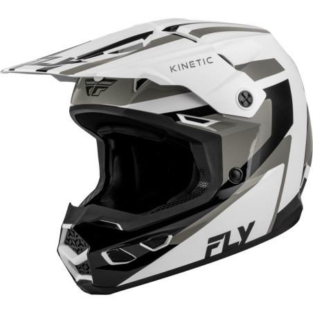 FLY RACING Kinetic Sync Helm - Weiß/Schwarz/Grau