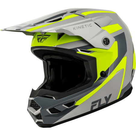 FLY RACING Kinetic Sync Helm - Grau/Hi-Vis