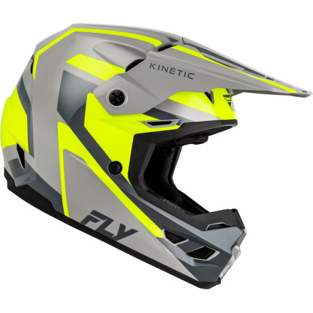 FLY RACING Kinetic Sync Helm - Grau/Hi-Vis