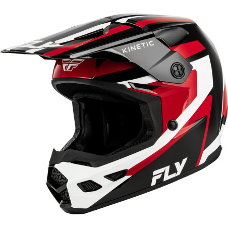 FLY RACING Kinetic Sync Helm - Schwarz/Rot/Weiß
