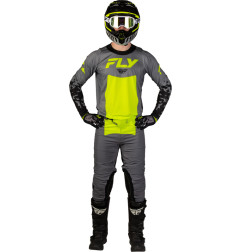 FLY RACING Lite Flake Jersey - Grau/Hi-Vis/Schwarz