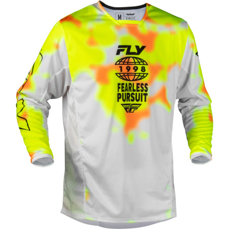 FLY RACING Kinetic Blur Jersey - White/Hi-Vis/Orange