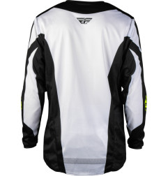 Maillot FLY RACING Kinetic Fade - blanc/noir/Hi-Vis