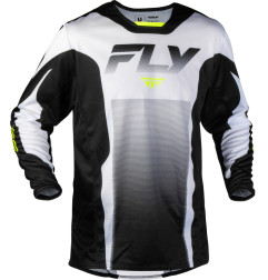 Maillot FLY RACING Kinetic Fade - blanc/noir/Hi-Vis