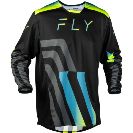 Camiseta FLY RACING Kinetic Volt - negro/gris/Teal/amarillo