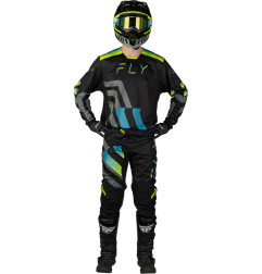 Maillot FLY RACING Kinetic Volt - noir/gris/Teal/jaune