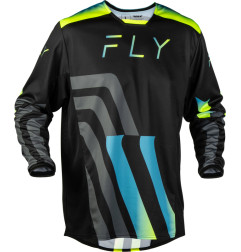 FLY RACING Kinetic Volt Jersey - Schwarz/Grau/Teal/Gelb