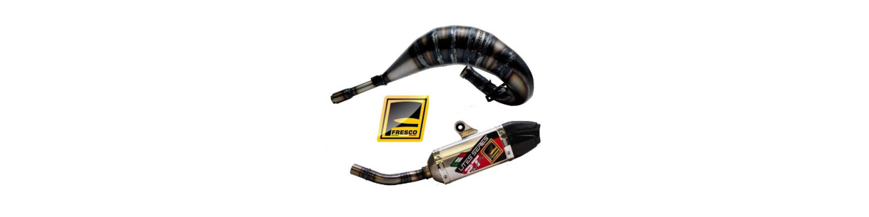 Complete exhaust system for 2-stroke motorcycles