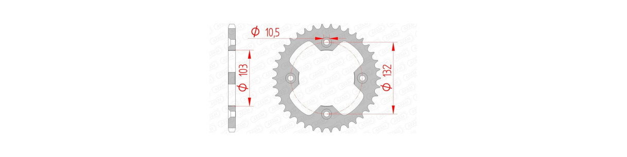 Kit chaîne, chaîne, pignon et couronne pour quad KTM