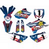 Stickers, stikers and deco kit for motorcycle cross, enduro, trial